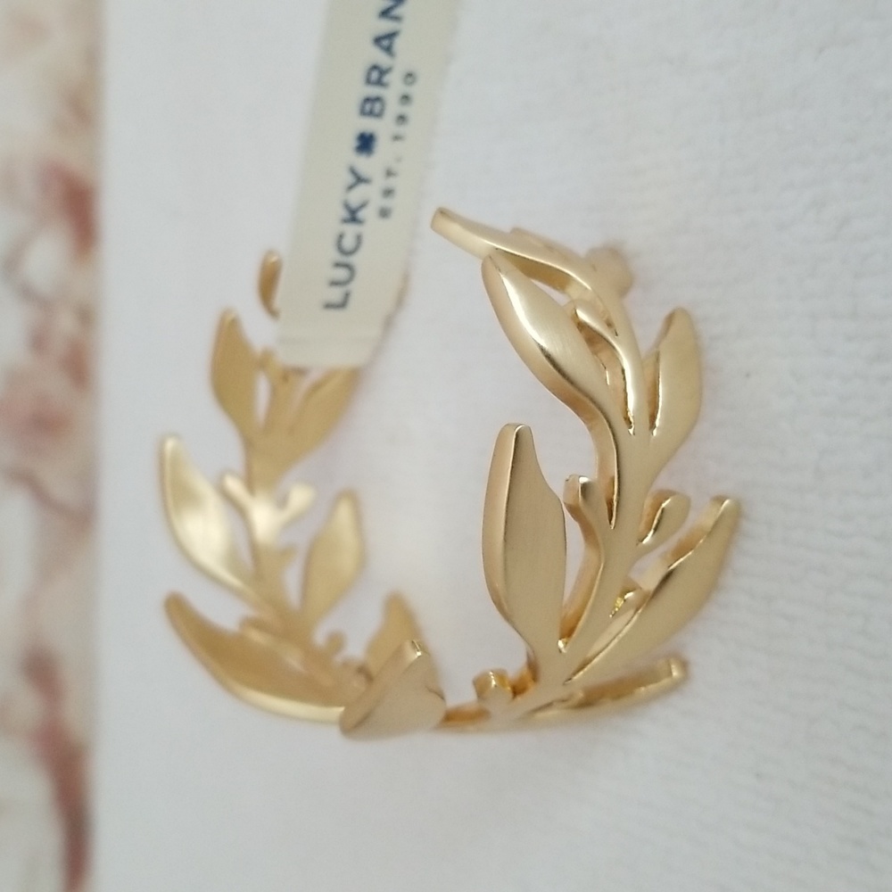 New Lucky Brand Organic Leaf Cuff Bracelet - Picture 2 of 7